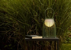 LED Akku Tischlampe dimmbar Grün IP44 40 cm Terrasse