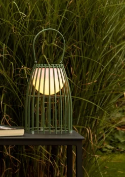 LED Akku Tischlampe dimmbar Grün IP44 40 cm Terrasse