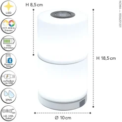 LED Akku Tischlampe dimmbar 18 cm IP44 2700-6500 K 5 W