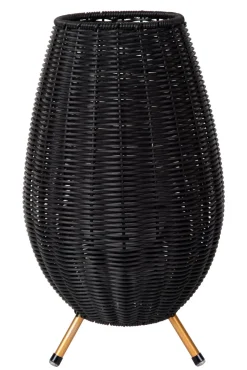 LED Akku Tischlampe dimmbar Schwarz IP44 36 cm Terrasse