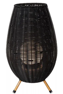 LED Akku Tischlampe dimmbar Schwarz IP44 36 cm Terrasse