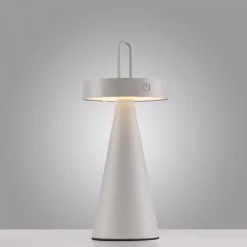 LED Akku Tischlampe Dimmer Touch IP44 28,9 cm Weiß