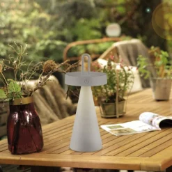 LED Akku Tischlampe Dimmer Touch IP44 28,9 cm Weiß