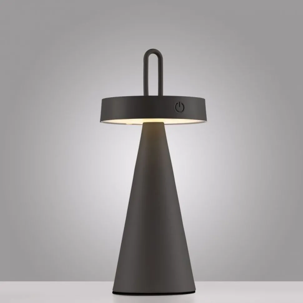 LED Akku Tischlampe Dimmer Touch IP44 28,9 cm Schwarz