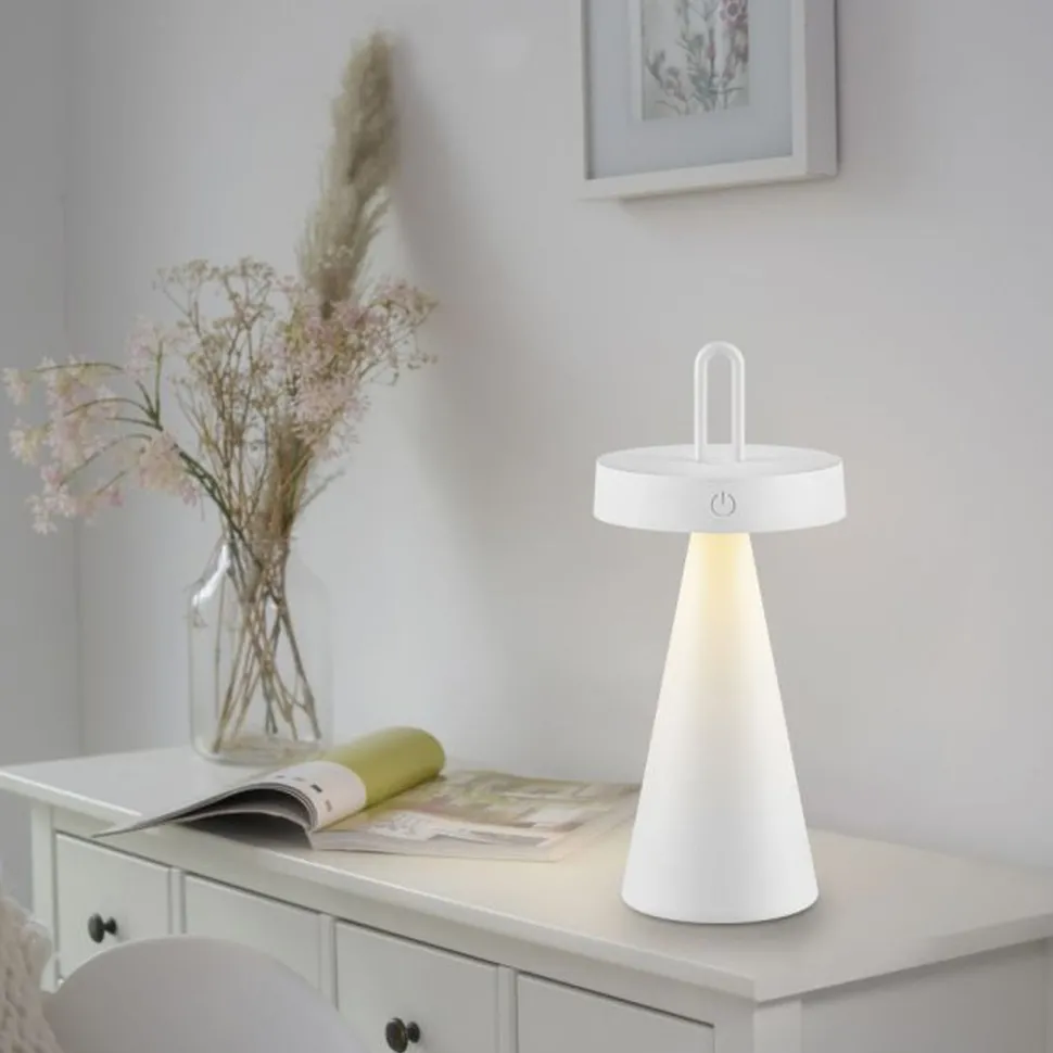 LED Akku Tischlampe Dimmer Touch IP44 2700 K 28,9 cm