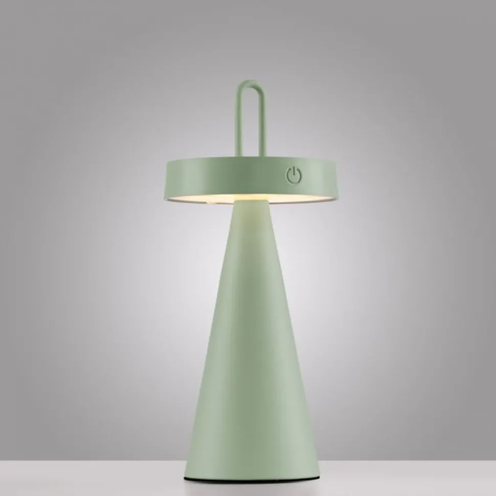 LED Akku Tischlampe Dimmer Touch Grün IP44 28,9 cm