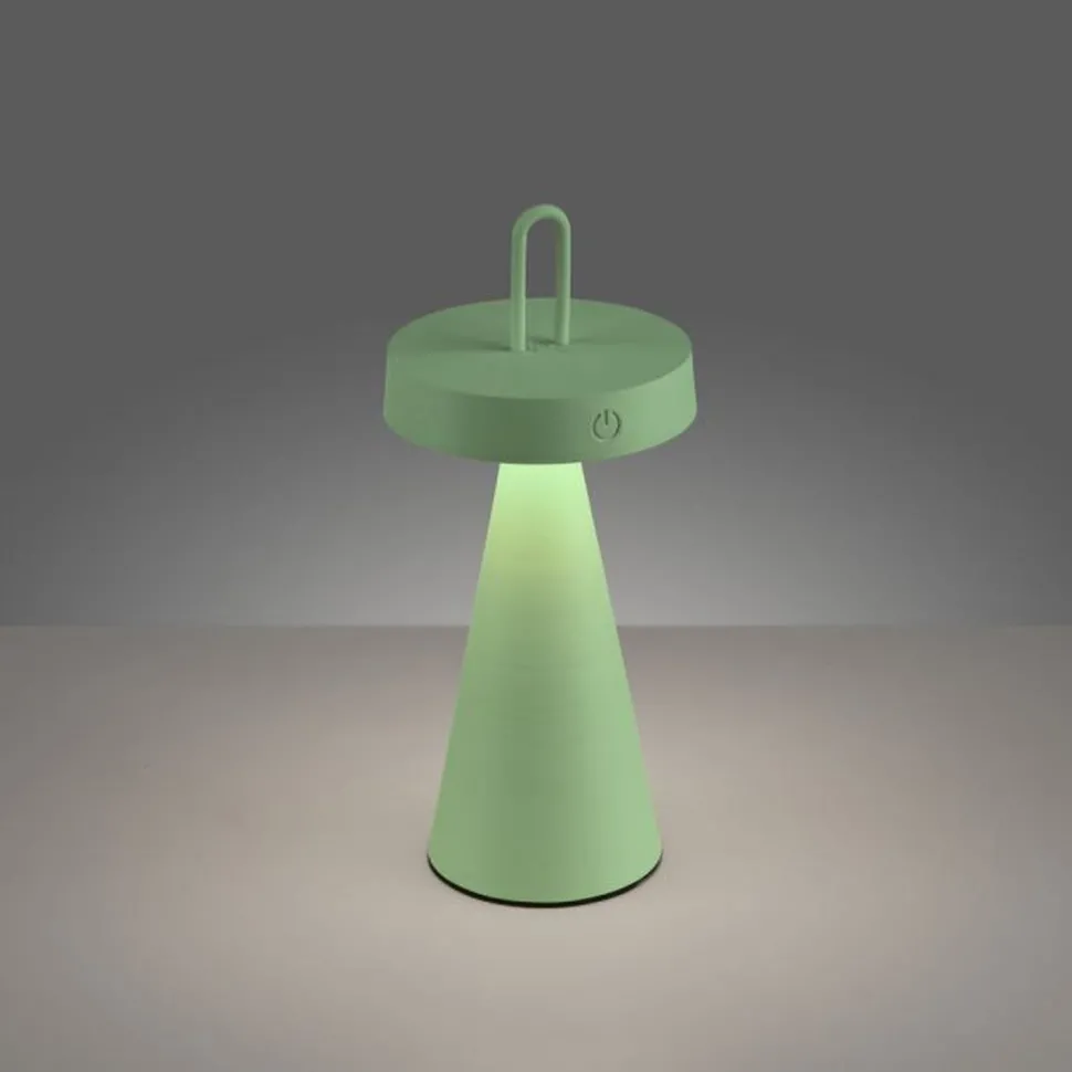 LED Akku Tischlampe Dimmer Touch Grün IP44 28,9 cm
