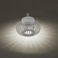 LED Akku Tischlampe Dimmer Touch 22 cm IP44 2 W Greige