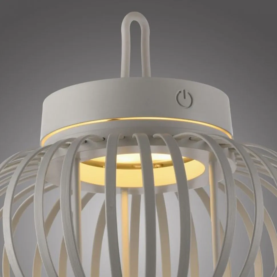 LED Akku Tischlampe Dimmer Touch 22 cm IP44 2 W Greige