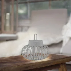 LED Akku Tischlampe Dimmer Touch 22 cm IP44 2 W Greige