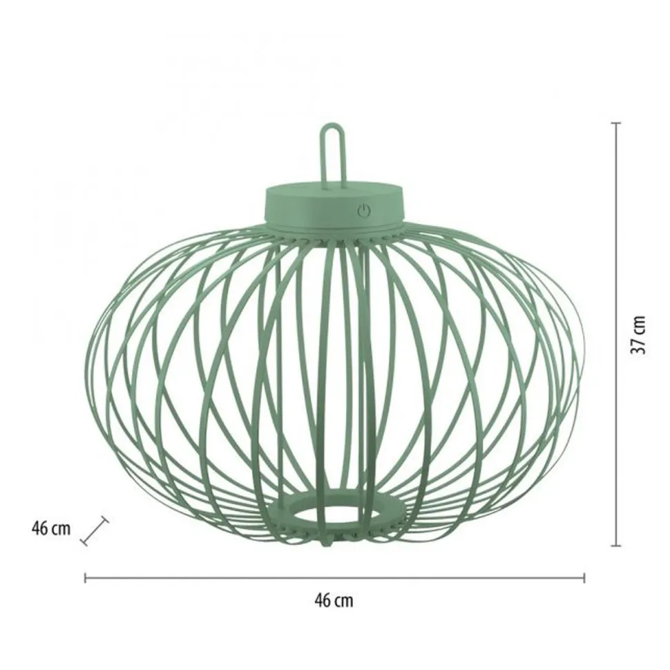 LED Akku Tischlampe IP44 Grün dimmbar Touch 2 W 37 cm