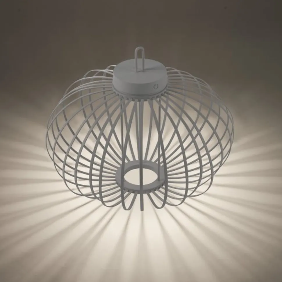 LED Akku Tischlampe IP44 Greige dimmbar Touch 2 W 37 cm