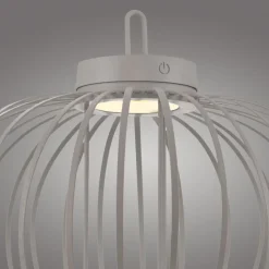 LED Akku Tischlampe IP44 Greige dimmbar Touch 2 W 37 cm
