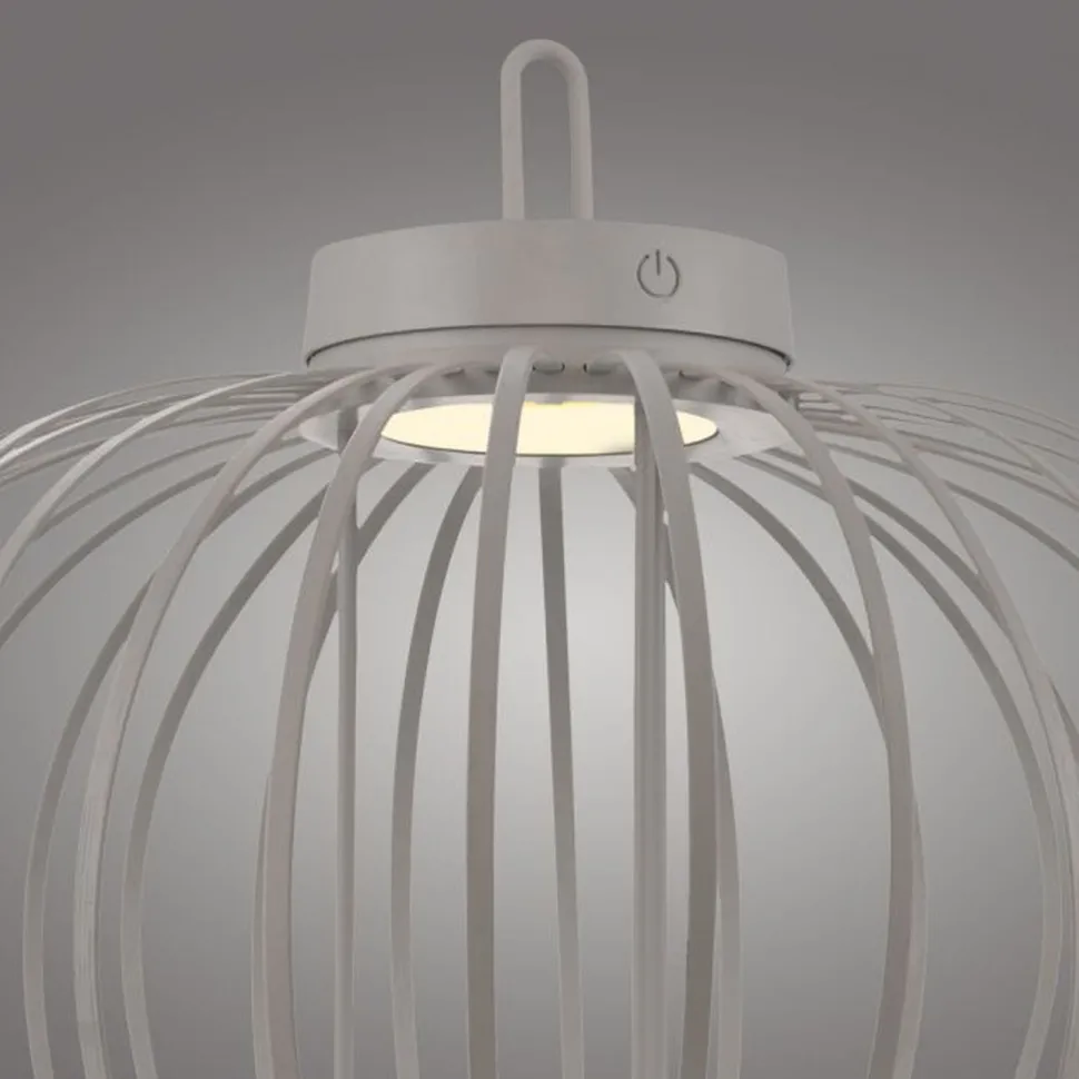 LED Akku Tischlampe IP44 Greige dimmbar Touch 2 W 37 cm