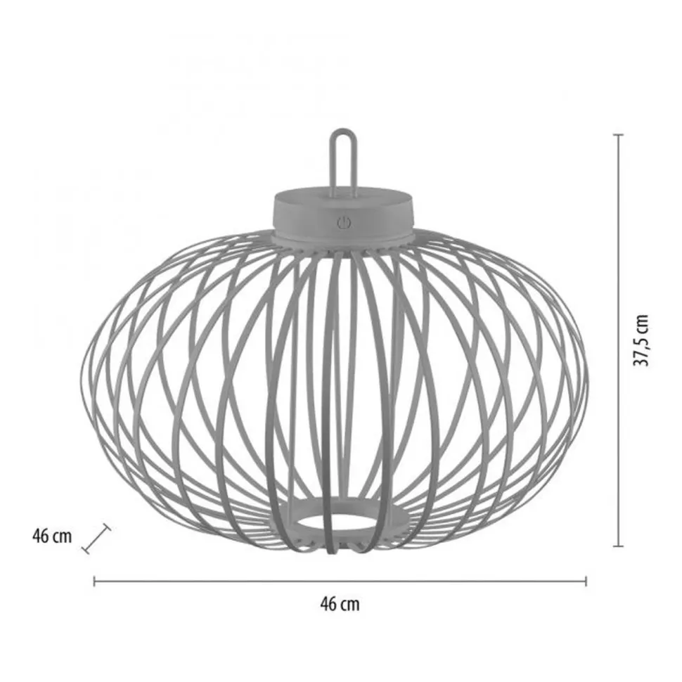 LED Akku Tischlampe IP44 Greige dimmbar Touch 2 W 37 cm