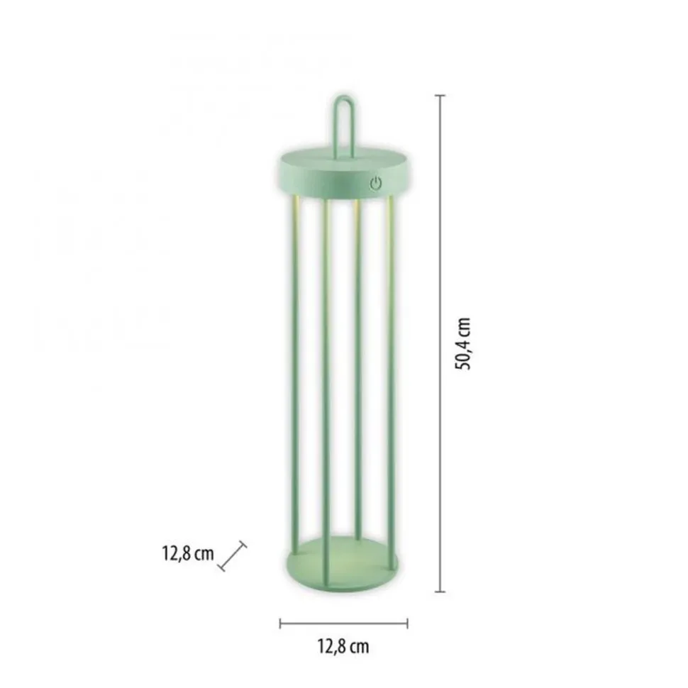 LED Akku Tischlampe Metall dimmbar IP44 2700 K Grün
