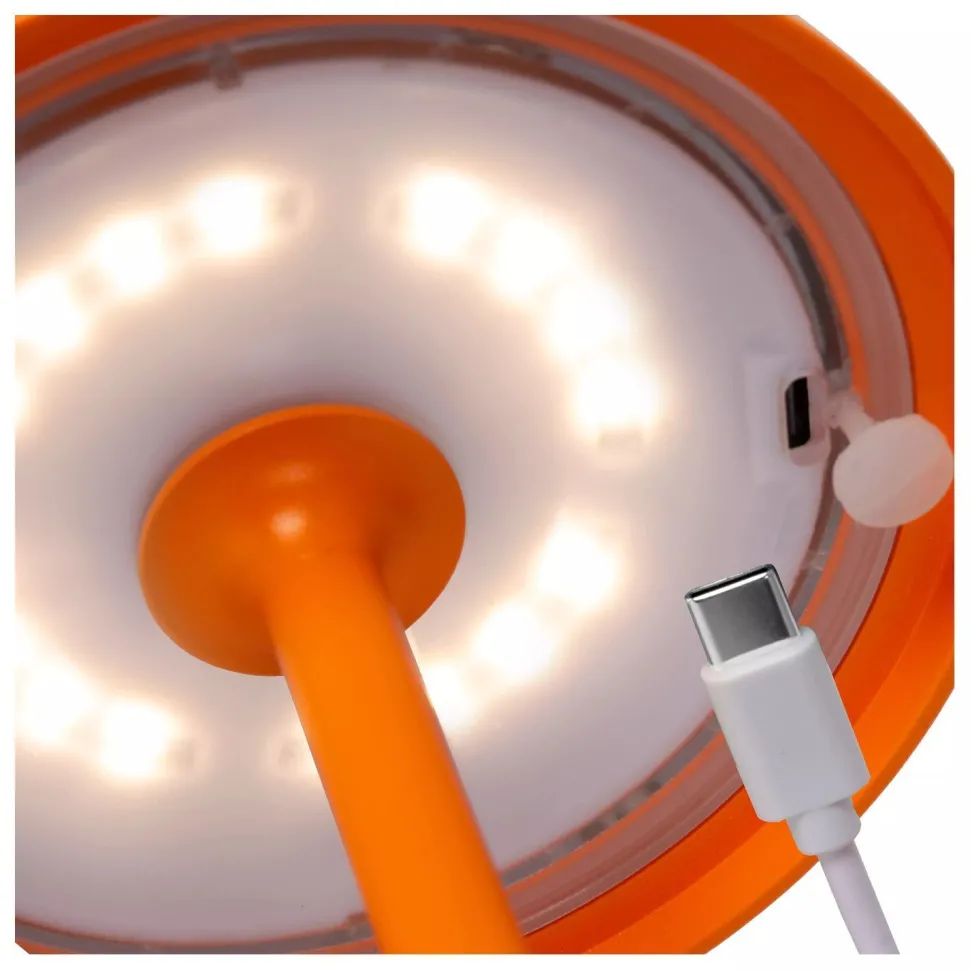LED Akku Tischlampe Orange 32 cm 3000 K IP54 7h dimmbar