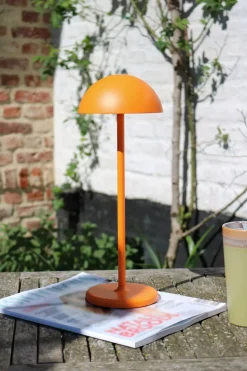 LED Akku Tischlampe Orange 32 cm 3000 K IP54 7h dimmbar