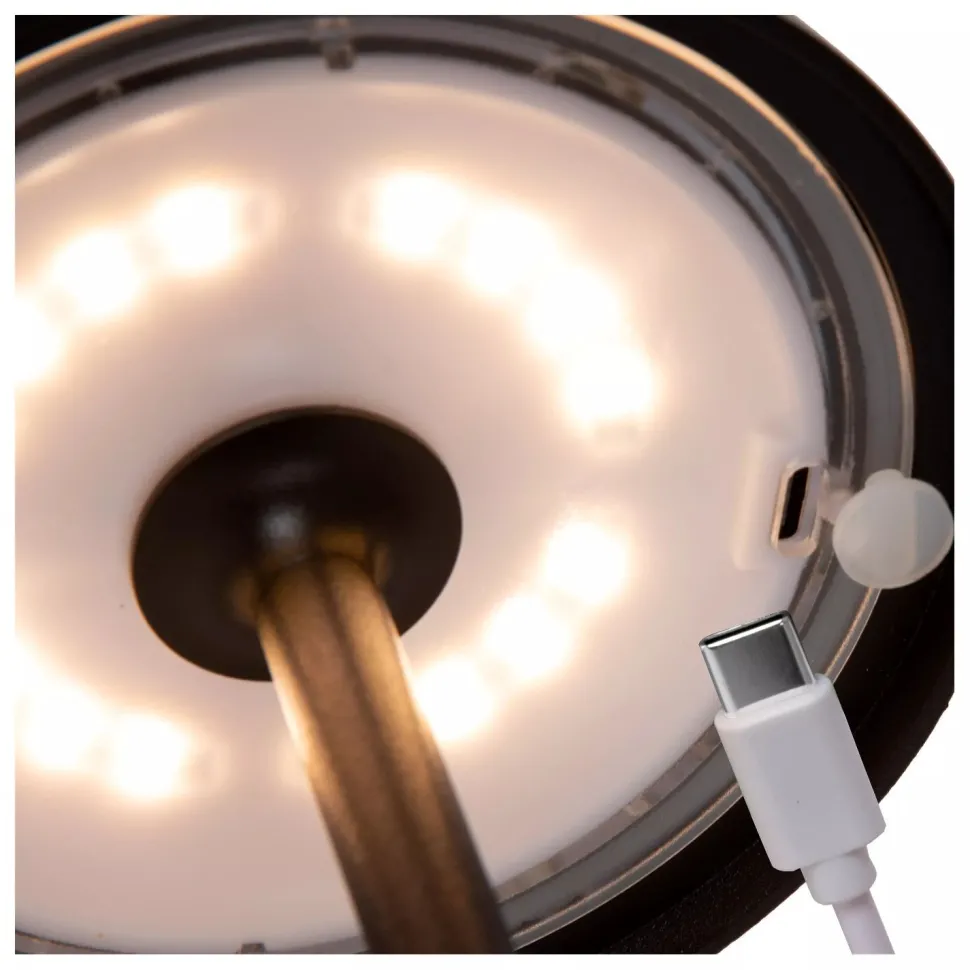 LED Akku Tischlampe Schwarz 32 cm 3000 K IP54 dimmbar