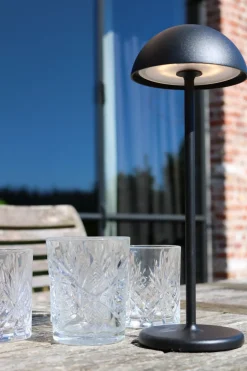 LED Akku Tischlampe Schwarz 32 cm 3000 K IP54 dimmbar