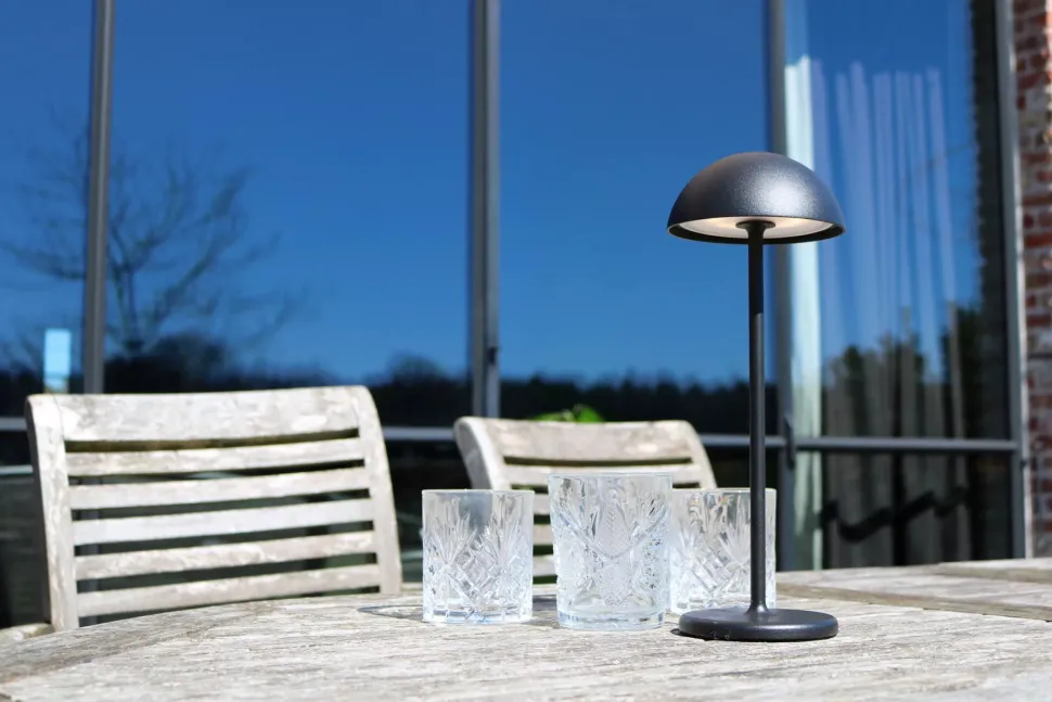 LED Akku Tischlampe Schwarz 32 cm 3000 K IP54 dimmbar