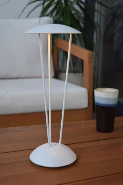 LED Akku Tischlampe Weiß Ladestation IP54 2 W dimmbar