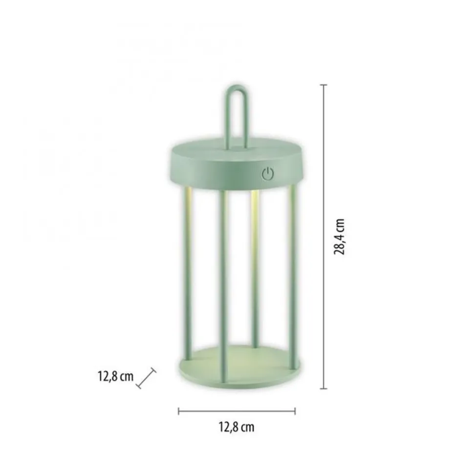 LED Akku Tischleuchte Aluminium dimmbar IP44 2 W Grün