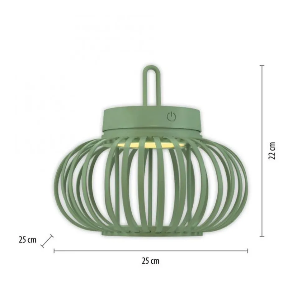 LED Akku Tischleuchte Dimmer Touch 22 cm IP44 2 W Grün