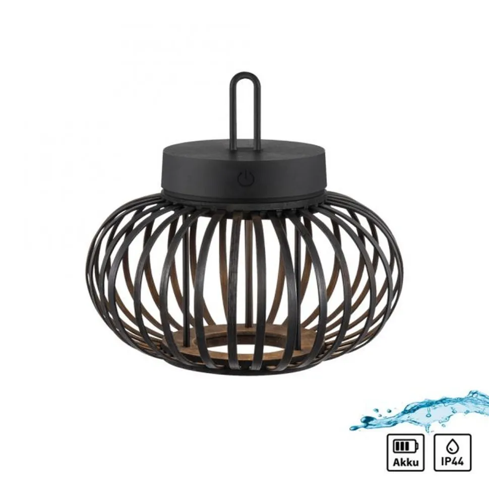 LED Akku Tischleuchte dimmbar 22 cm IP44 2 W Schwarz