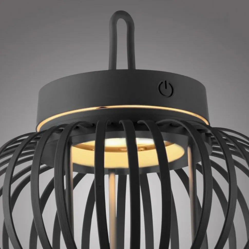 LED Akku Tischleuchte dimmbar 22 cm IP44 2 W Schwarz