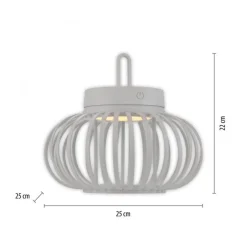 LED Akku Tischleuchte Dimmer Touch 22 cm IP44 2 W Weiß