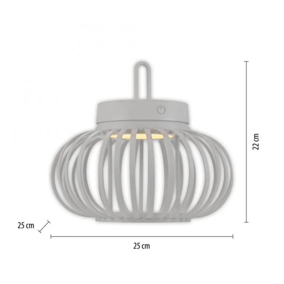 LED Akku Tischleuchte Dimmer Touch 22 cm IP44 2 W Weiß
