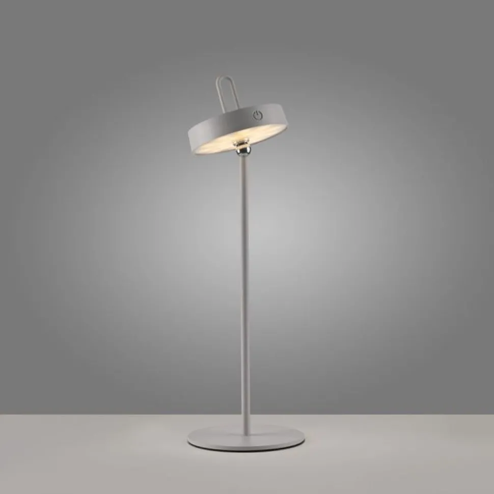 LED Akku Tischleuchte Greige Dimmer Touch IP44 47,2 cm
