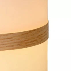 LED Akku Tischleuchte Holz Weiß 3000 K IP44 26,5 cm