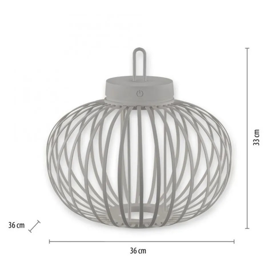 LED Akku Tischleuchte IP44 Schwarz dimmbar Touch 33 cm