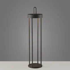 LED Akku Tischleuchte Metall dimmbar IP44 2 W Schwarz