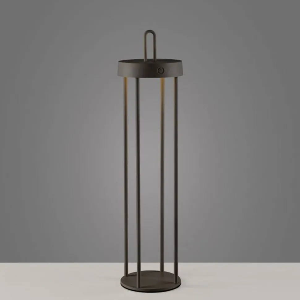 LED Akku Tischleuchte Metall dimmbar IP44 2 W Schwarz