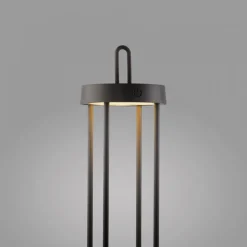 LED Akku Tischleuchte Metall dimmbar IP44 2 W Schwarz