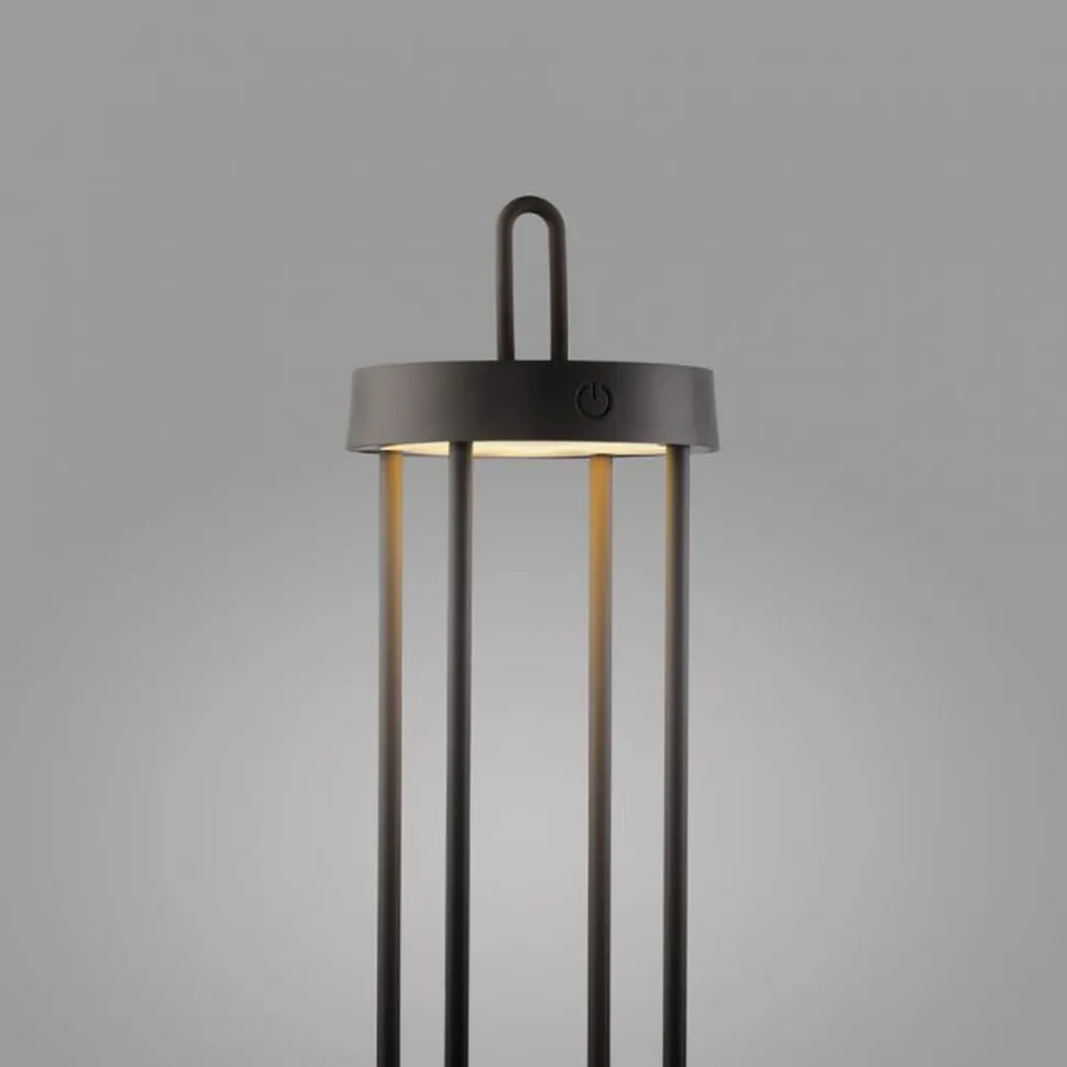 LED Akku Tischleuchte Metall dimmbar IP44 2 W Schwarz