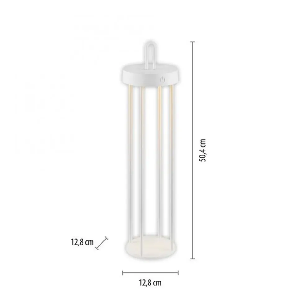 LED Akku Tischleuchte Metall dimmbar IP44 2700 K Weiß