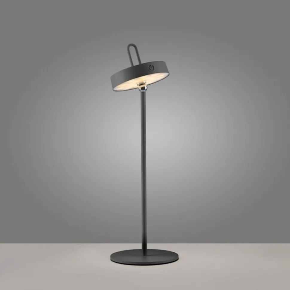 LED Akku Tischleuchte Schwarz Dimmer Touch IP44 47,2 cm