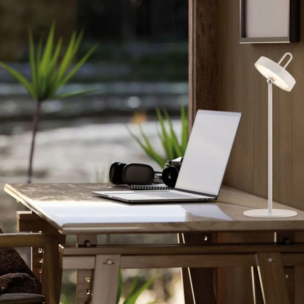 LED Akku Tischleuchte Weiß Dimmer Touch IP44 47,2 cm