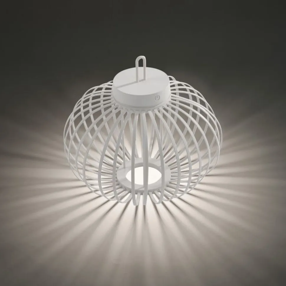 LED Akku Tischleuchte Weiß Dimmer Touch 33 cm IP44 2 W