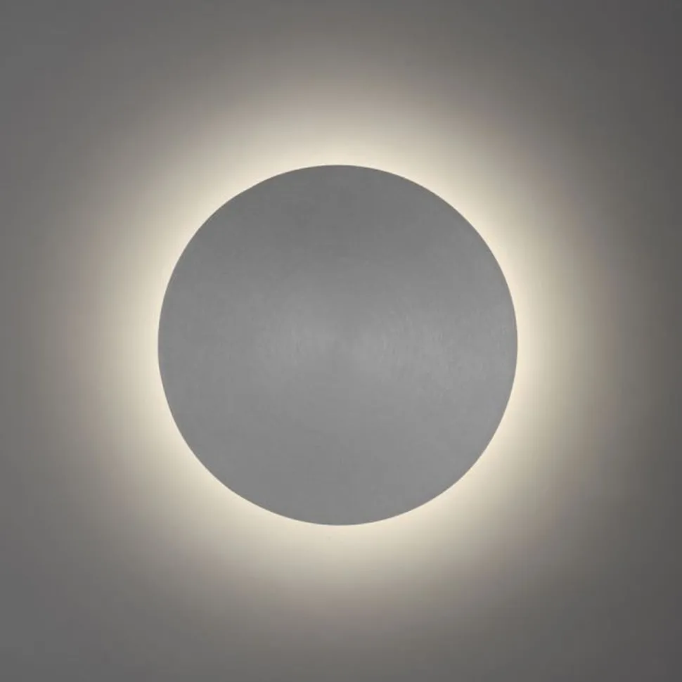 LED Akku Wandlampe Grau Ø25 cm dimmbar Fernbedienung
