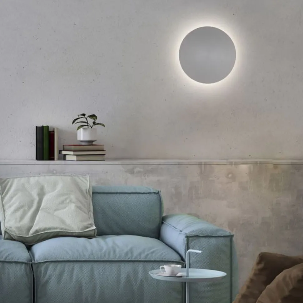 LED Akku Wandlampe Grau Ø25 cm dimmbar Fernbedienung