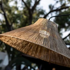 LED Außenlampe Akku 155 cm 2-in-1 IP54 Seegras Metall