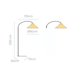 LED Außenlampe Akku 155 cm 2-in-1 IP54 Seegras Metall