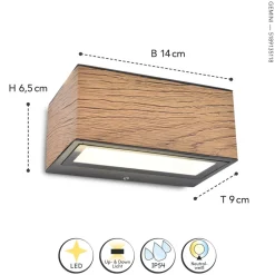 LED Außenlampe Aluminium Natur 10 W 4000 K IP54 B:14 cm