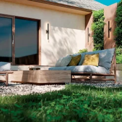 LED Außenlampe Wand 76,2 cm hoch IP44 Schwarz indirektes Licht