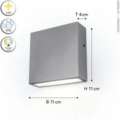 LED Außenlampe Wand Edelstahl IP54 10 W 4000 K Up Down
